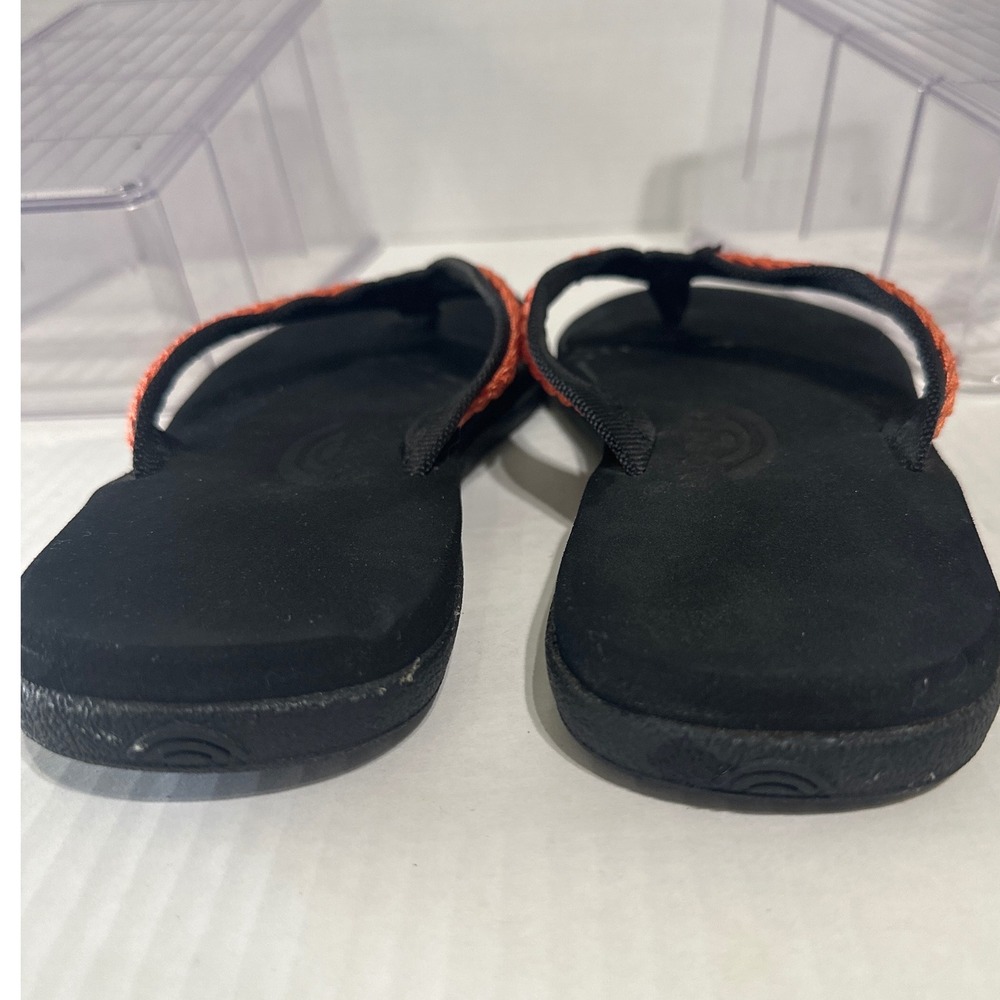 Rainbow Sandals Womens Flip Flops Black Orange Braided Straps - Picture 6 of 9